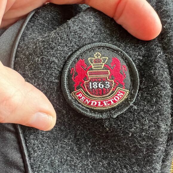 PENDLETON Women's Wool Blend Walker Coat Size M In Charcoal Desert Mesa Jacquard - Picture 12 of 13